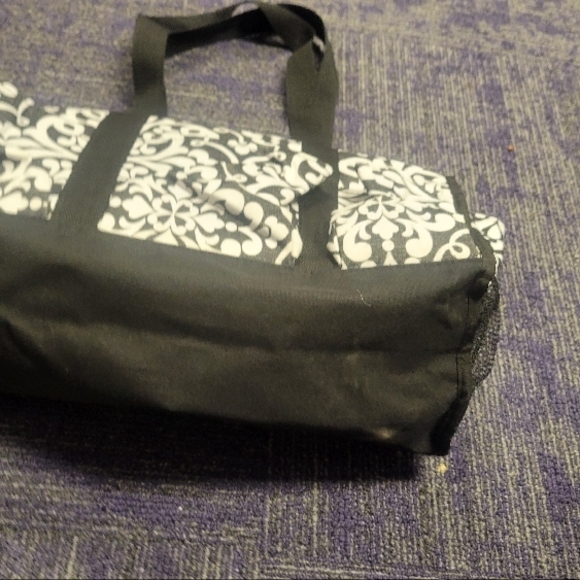 Black and White Tote Bag with Embroidered Letter A - Picture 3 of 4